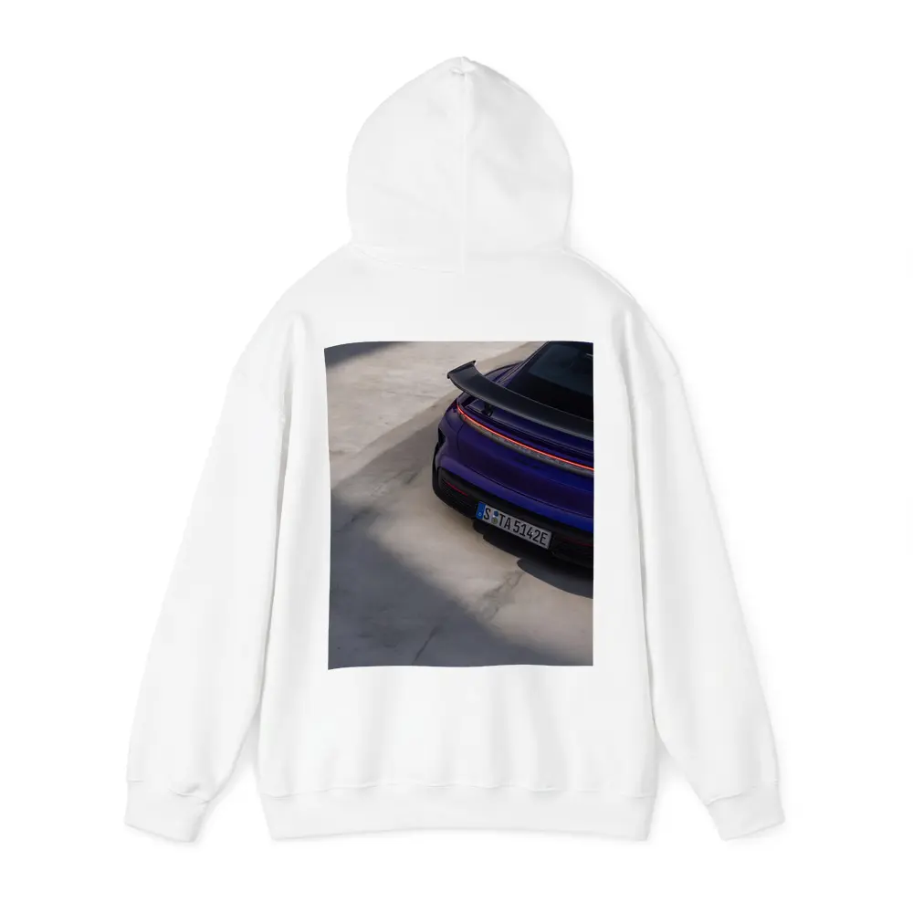 Porsche Taycan Rear View Purple Concrete – Hoodies