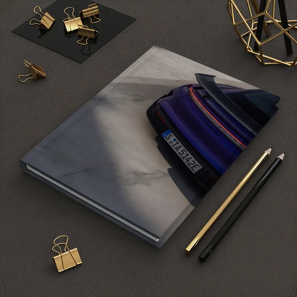 Porsche Taycan Rear View Purple Concrete – Notebooks