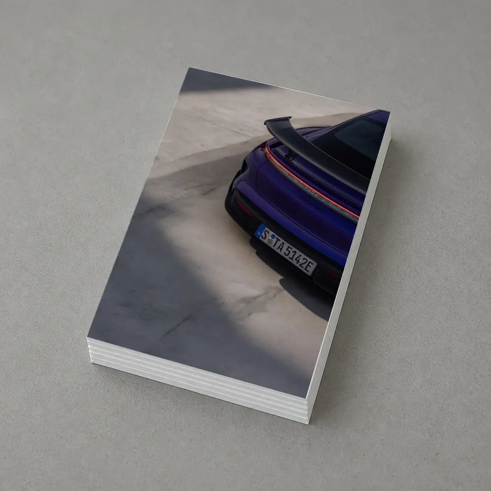 Porsche Taycan Rear View Purple Concrete – Postcards