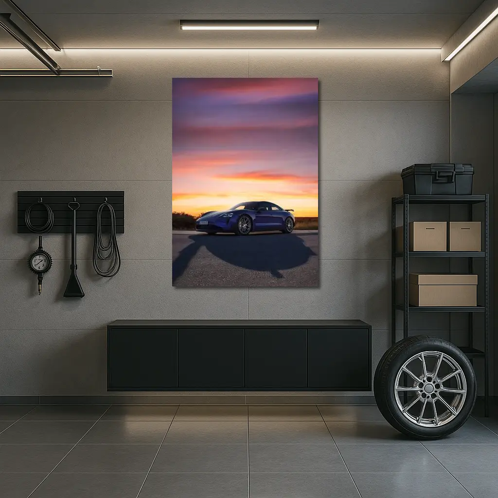 Porsche Taycan Turbo GT Sunset Sky – Wall Art