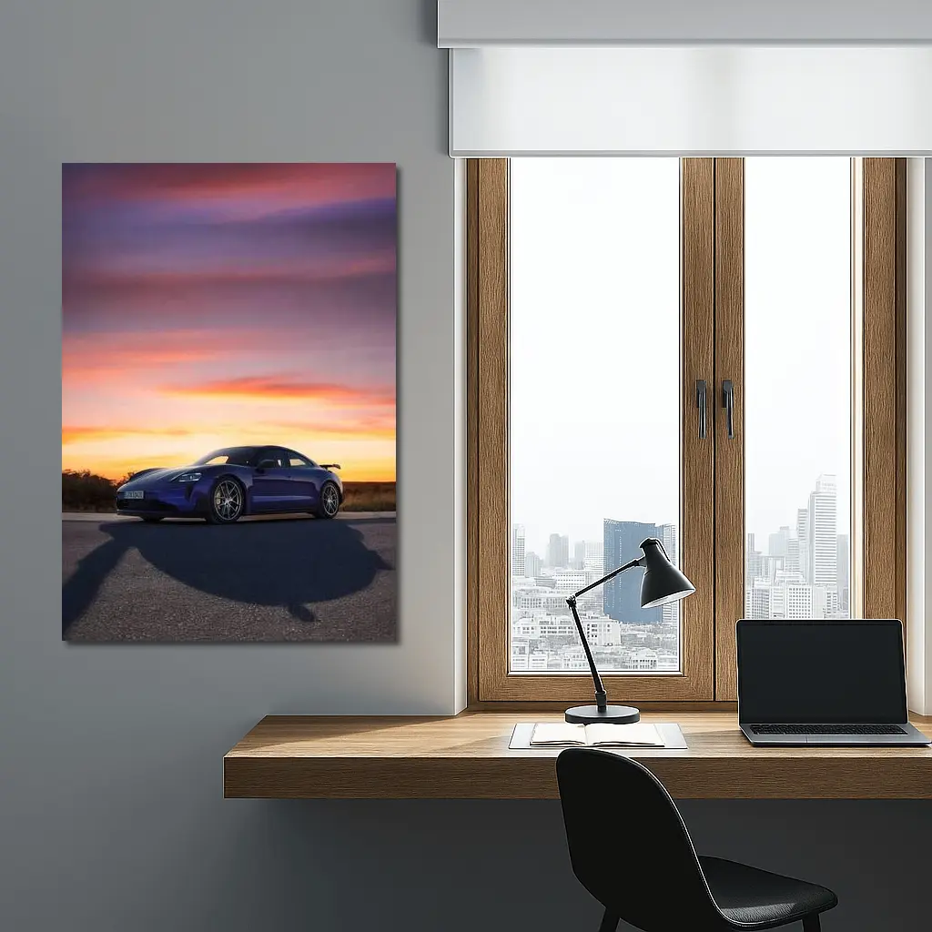 Porsche Taycan Turbo GT Sunset Sky – Wall Art