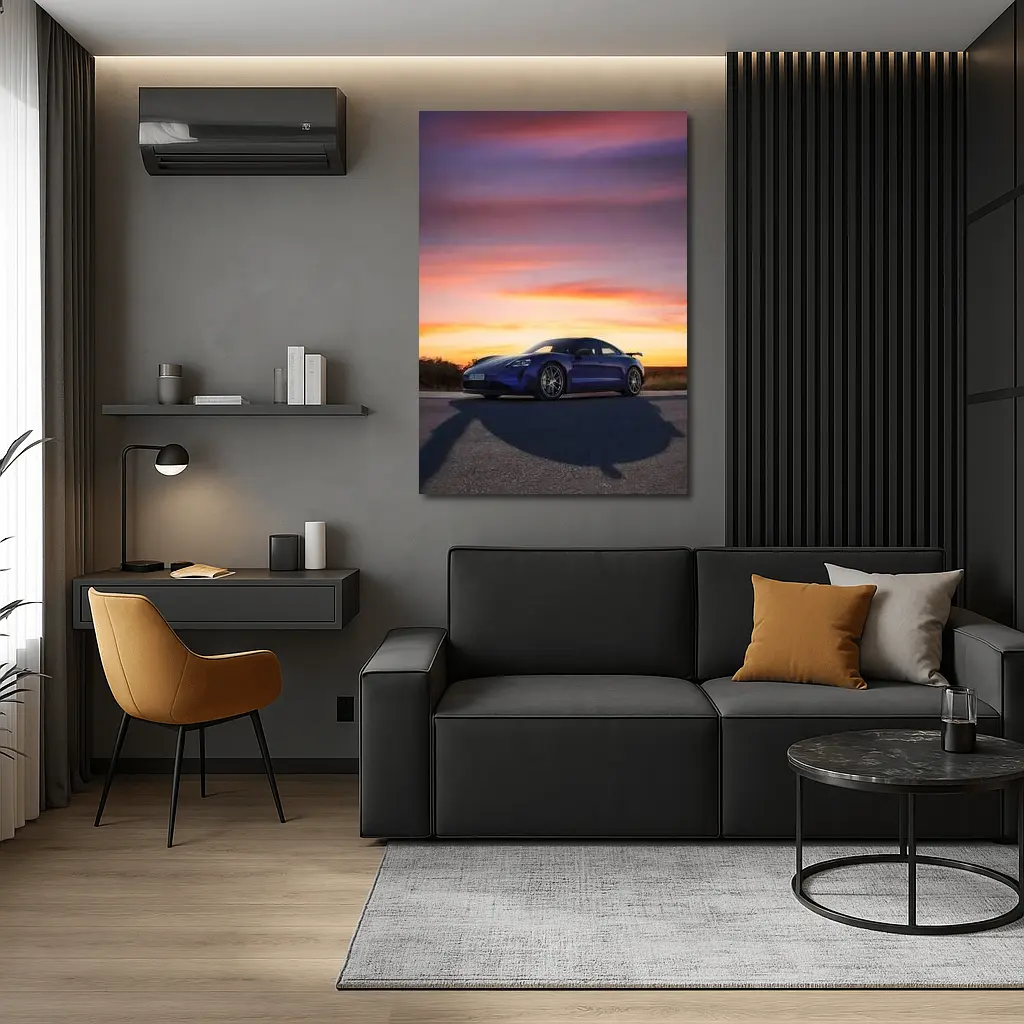 Porsche Taycan Turbo GT Sunset Sky – Wall Art