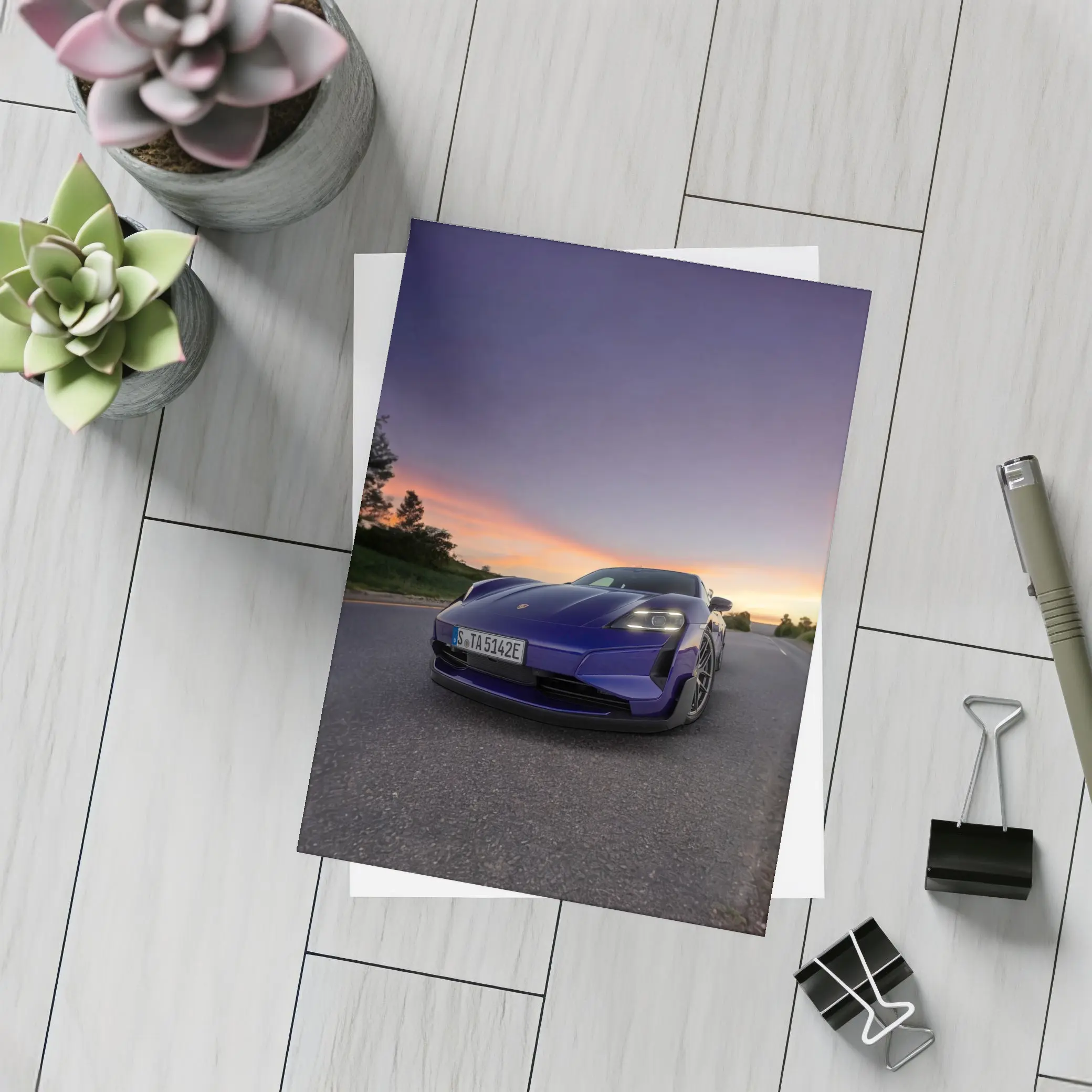 Porsche Taycan Turbo GT Sunset Road – Postcards
