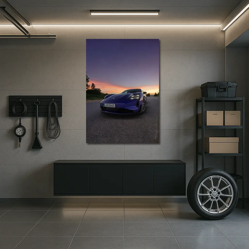 Porsche Taycan Turbo GT Sunset Road – Wall Art
