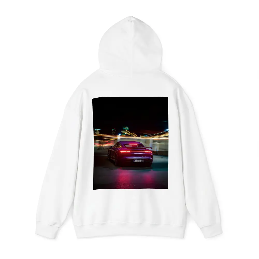 Porsche Taycan Rear Night City Lights – Hoodies