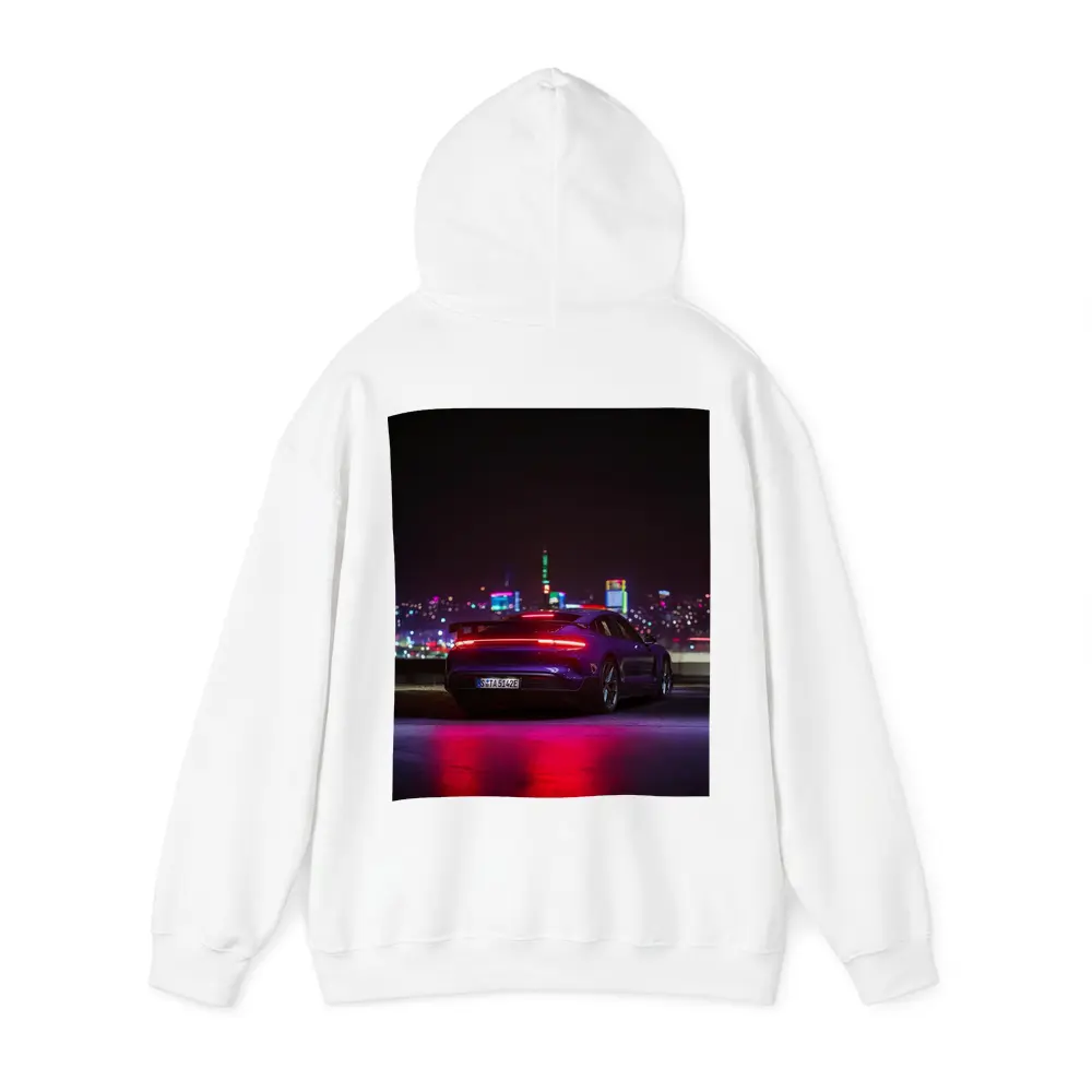 Porsche Taycan Night City Lights Rear View – Hoodies