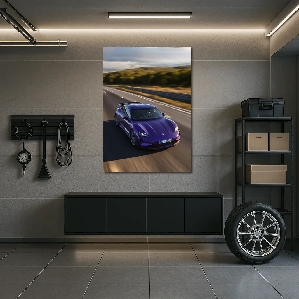 Porsche Taycan Turbo GT Purple Road Drive – Wall Art