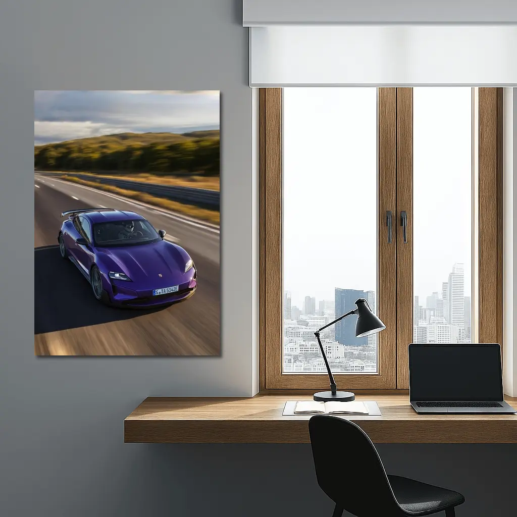 Porsche Taycan Turbo GT Purple Road Drive – Wall Art