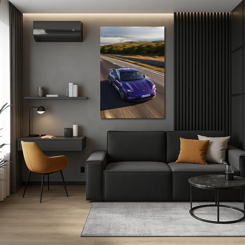 Porsche Taycan Turbo GT Purple Road Drive – Wall Art