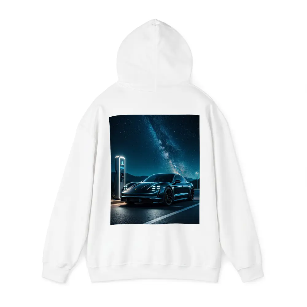Porsche Taycan Charging Under Milky Way Night – Hoodies