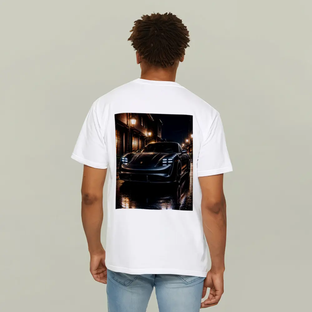 Porsche Taycan Night Wet Street Dark – T-Shirts