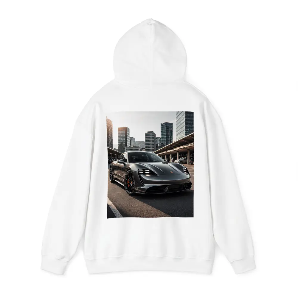 Porsche Taycan Turbo S City Background – Hoodies