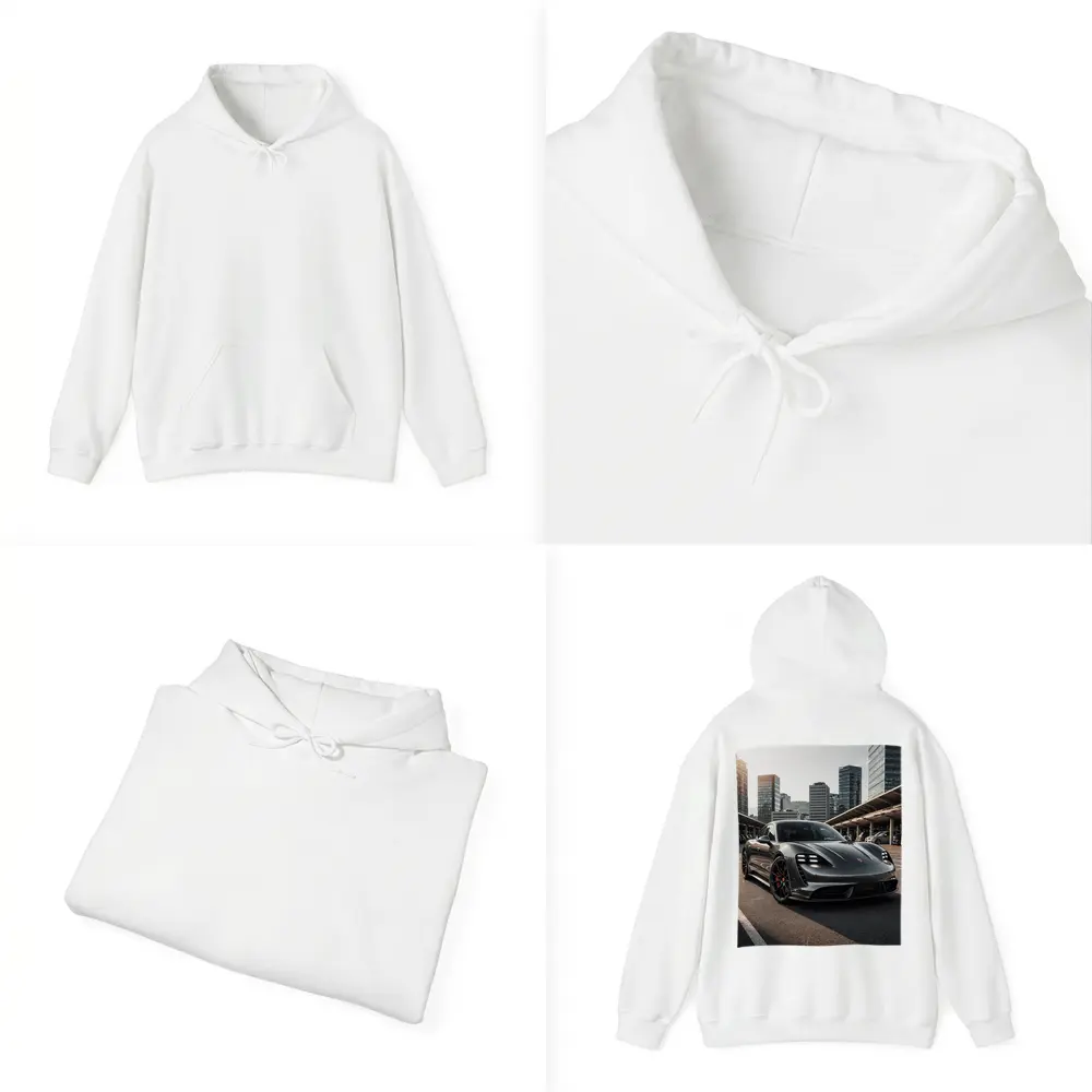 Porsche Taycan Turbo S City Background – Hoodies