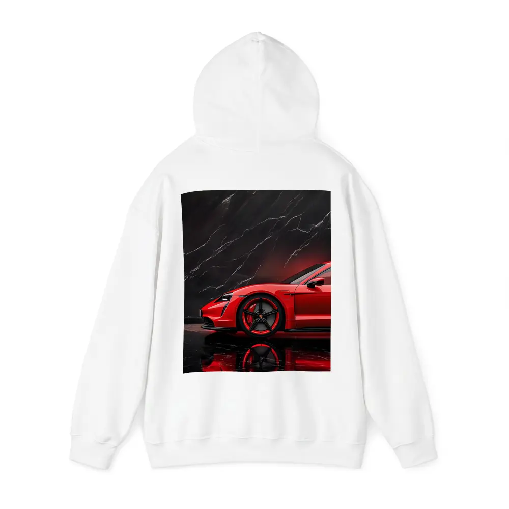 Porsche Taycan Red Against Black Marble – Hoodies