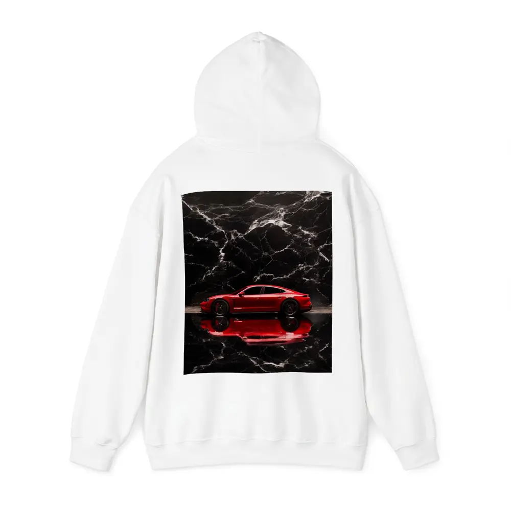 Porsche Taycan Red on Black Marble – Hoodies