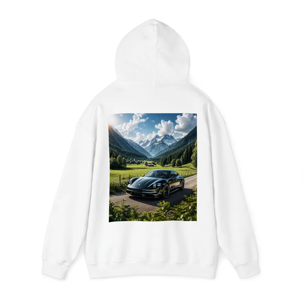 Porsche Taycan Black Alpine Valley Road – Hoodies