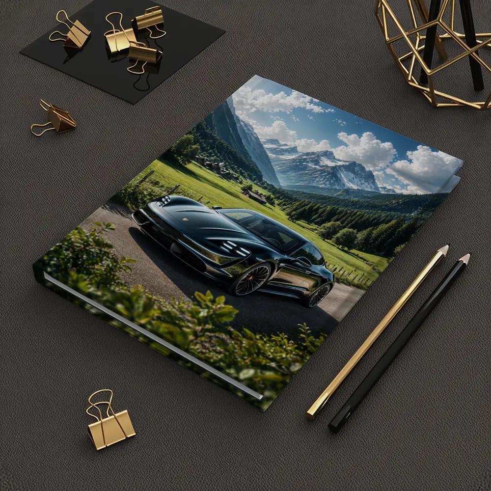 Porsche Taycan Black Alpine Valley Road – Notebooks