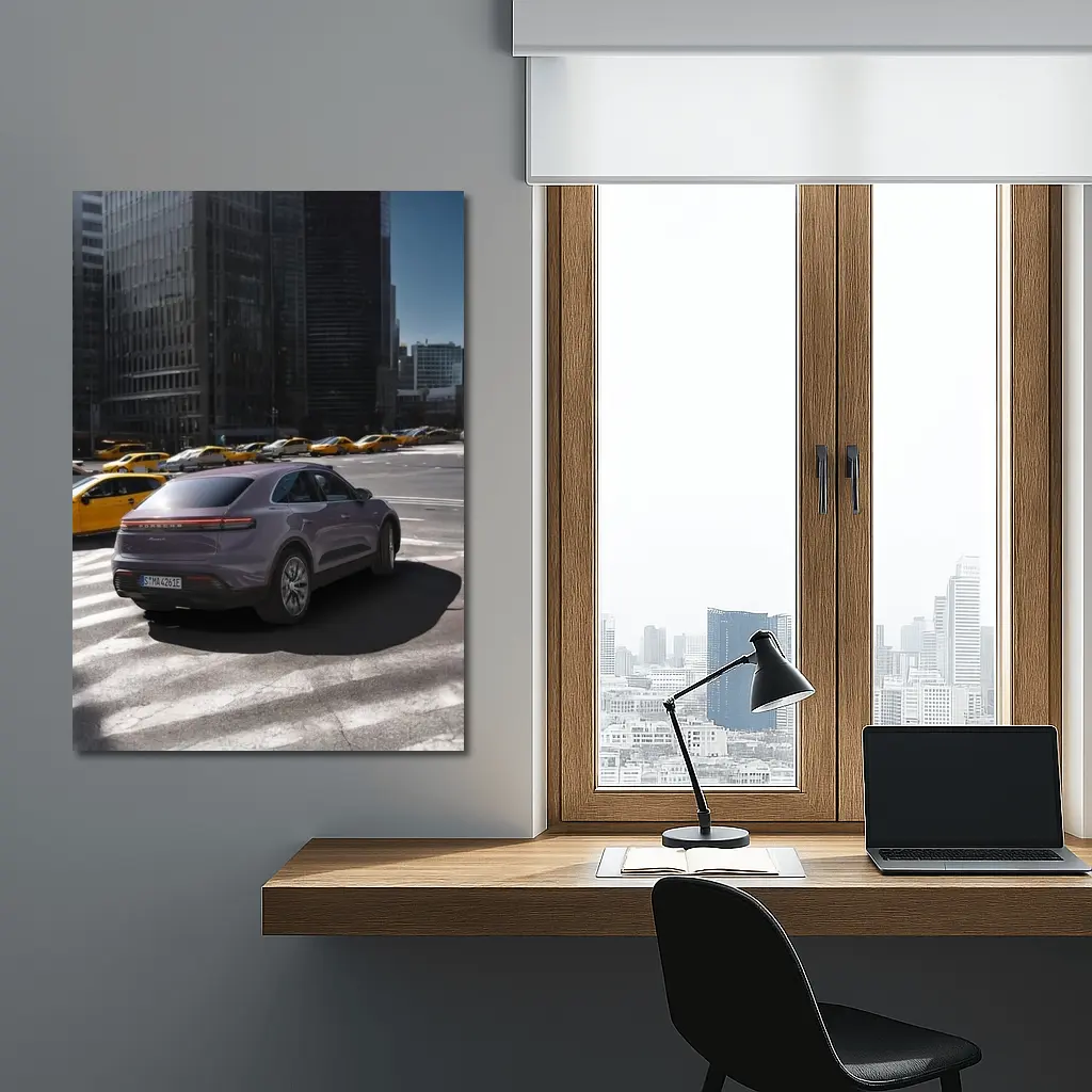 Porsche Macan City Streets Urban Background – Wall Art