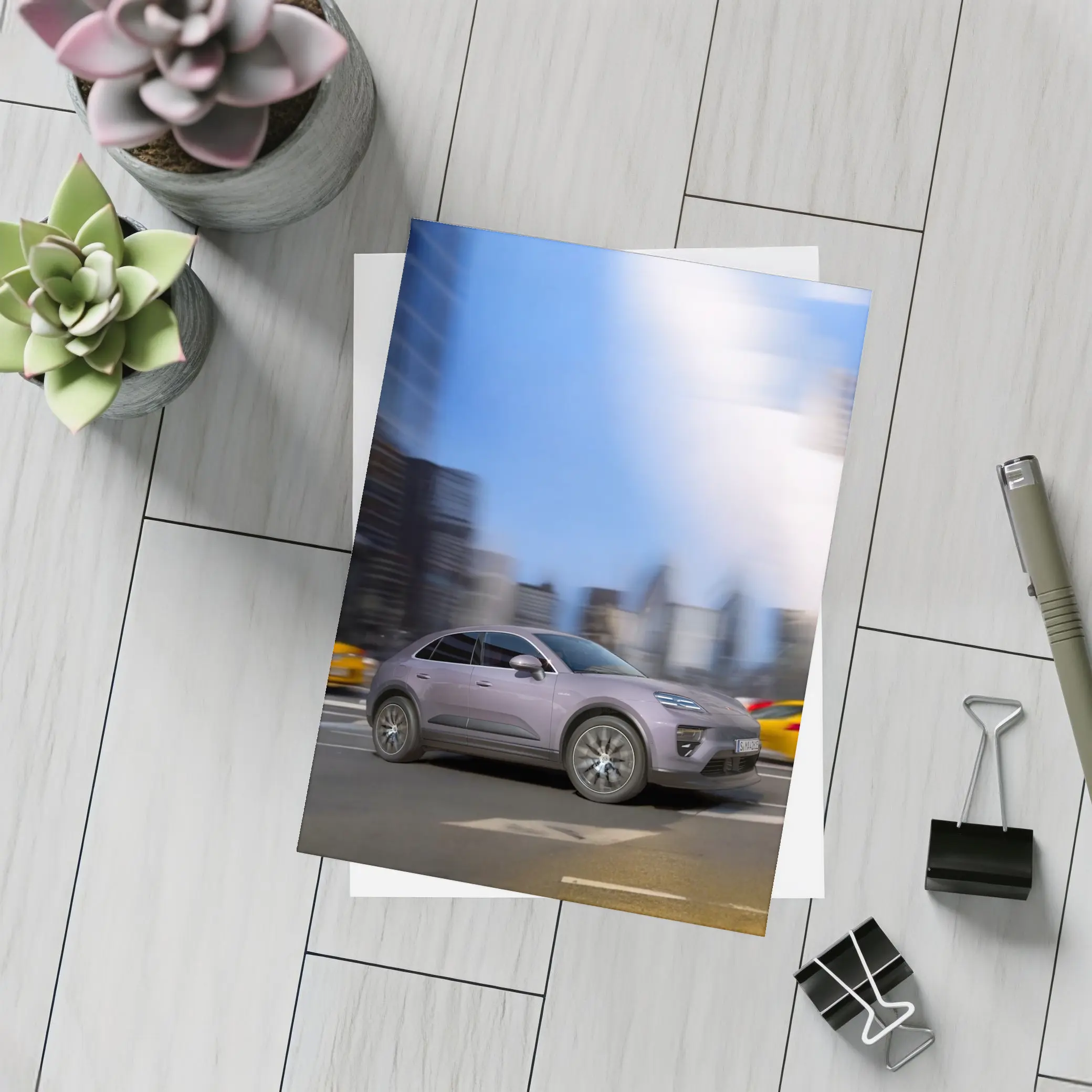 Porsche Macan Electric City Street Motion – Postcards