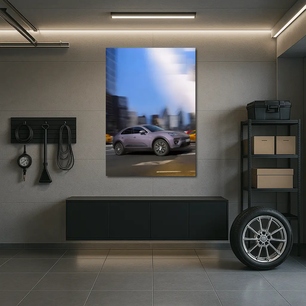 Porsche Macan Electric City Street Motion – Wall Art