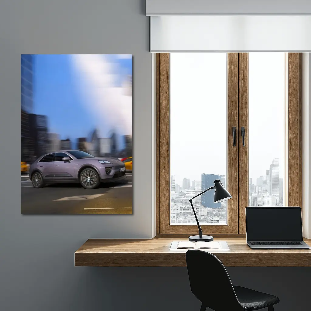 Porsche Macan Electric City Street Motion – Wall Art