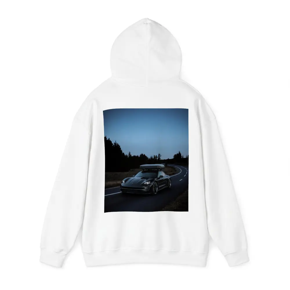 Porsche Taycan on Dark Winding Road – Hoodies
