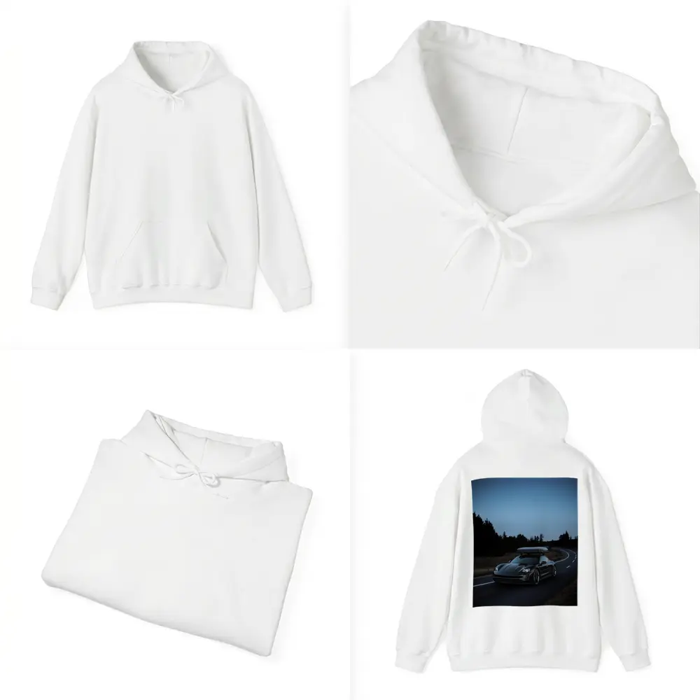 Porsche Taycan on Dark Winding Road – Hoodies