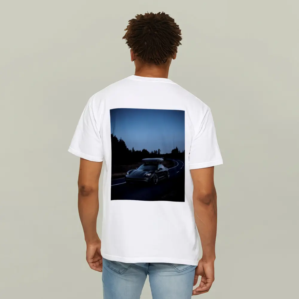 Porsche Taycan on Dark Winding Road – T-Shirts