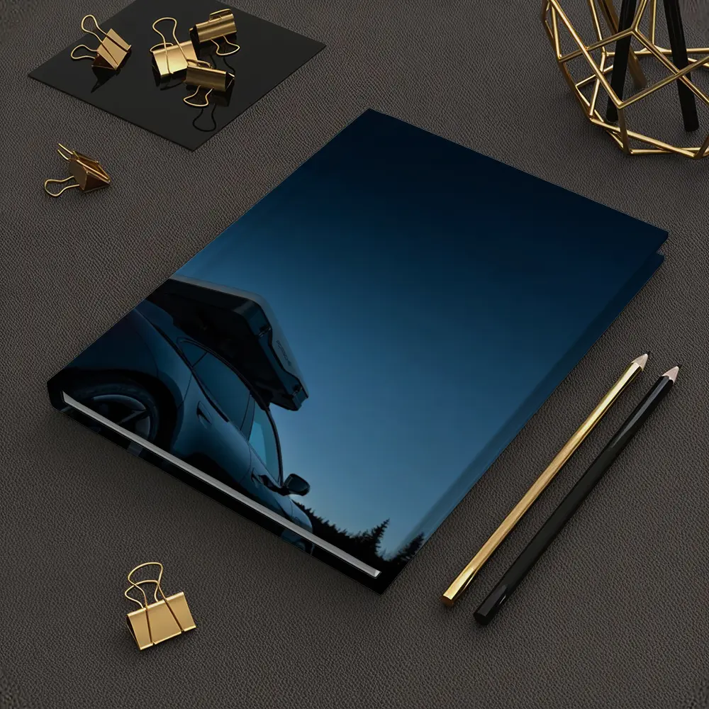 Porsche Taycan With Roof Box At Dusk – Notebooks
