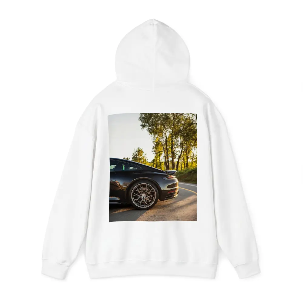 Black Porsche 911 On Scenic Forest Road – Hoodies