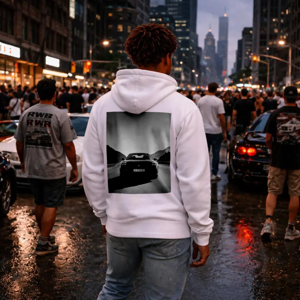 Porsche 911 Black White Mountain Road – Hoodies