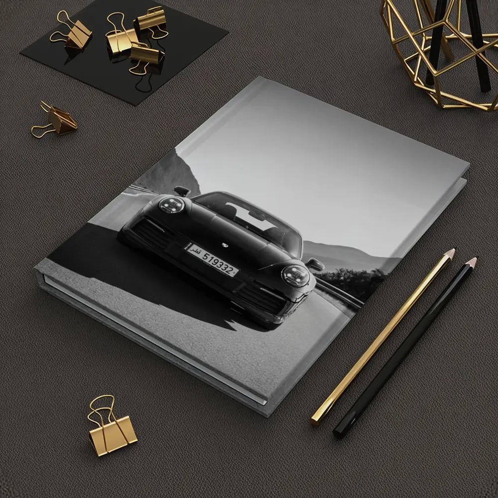 Porsche 911 Black White Mountain Road – Notebooks