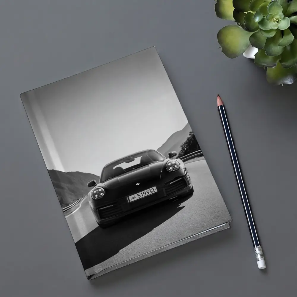 Porsche 911 Black White Mountain Road – Notebooks