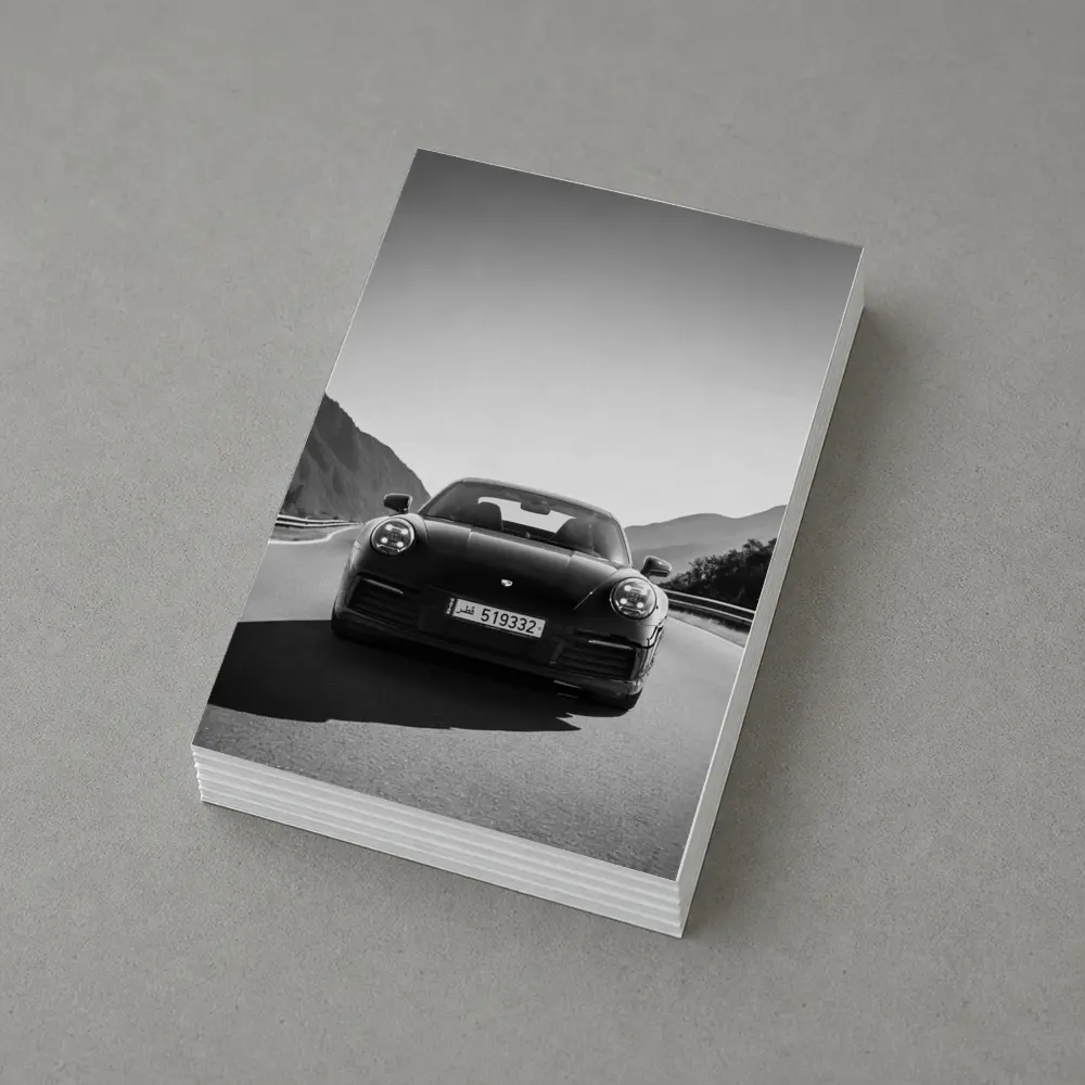 Porsche 911 Black White Mountain Road – Postcards