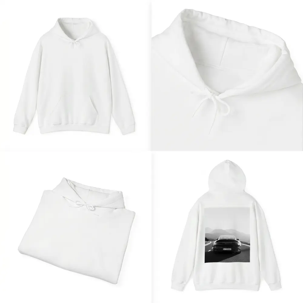Porsche 911 Black White Mountain Road Drive – Hoodies