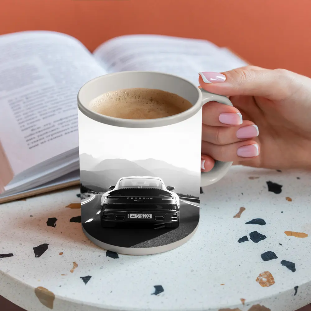 Porsche 911 Black White Mountain Road Drive – Mugs