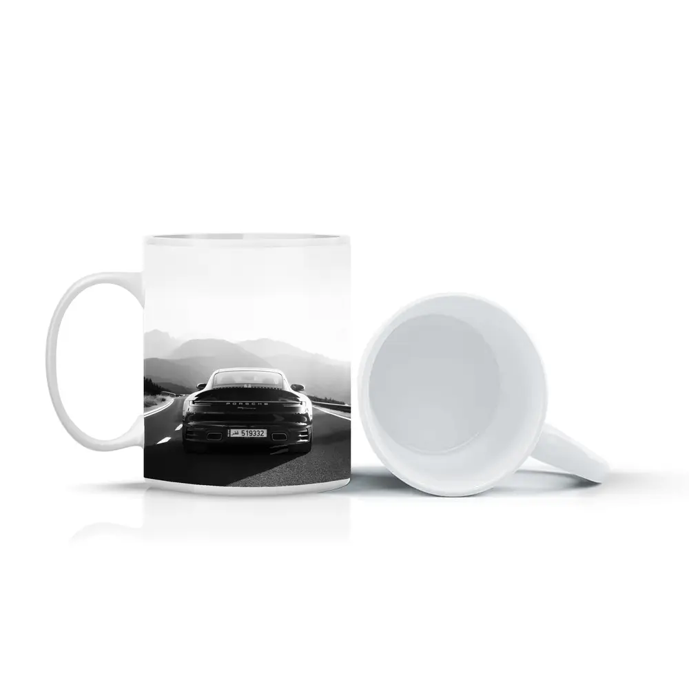 Porsche 911 Black White Mountain Road Drive – Mugs