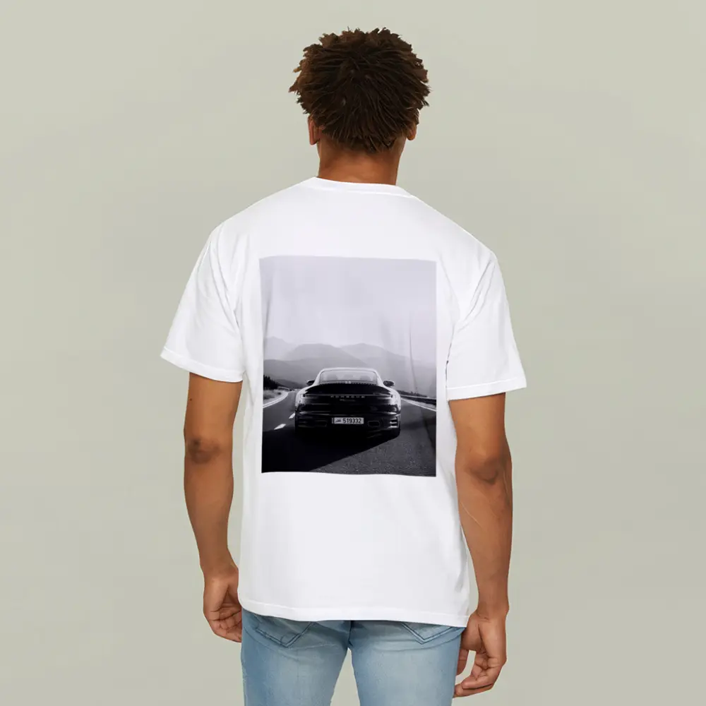 Porsche 911 Black White Mountain Road Drive – T-Shirts