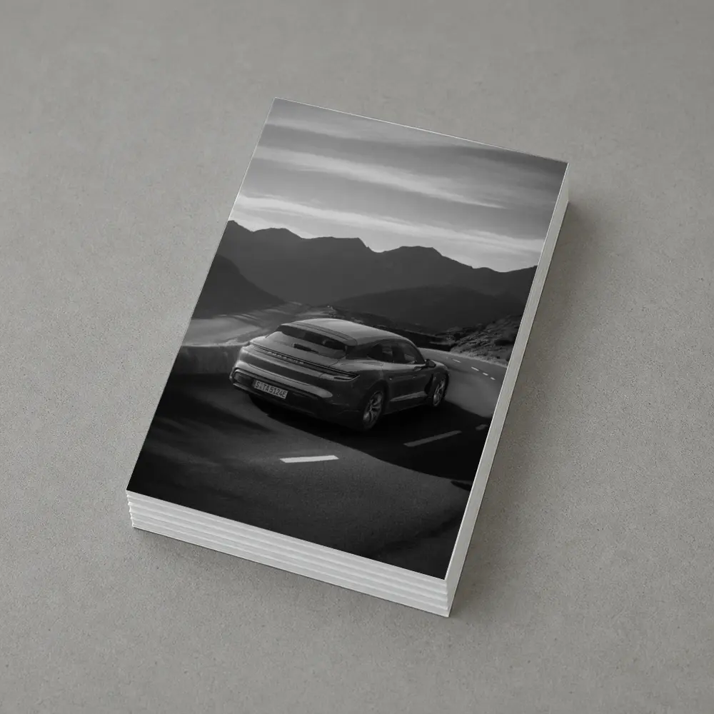Porsche Taycan Sport Turismo Black White Road – Postcards