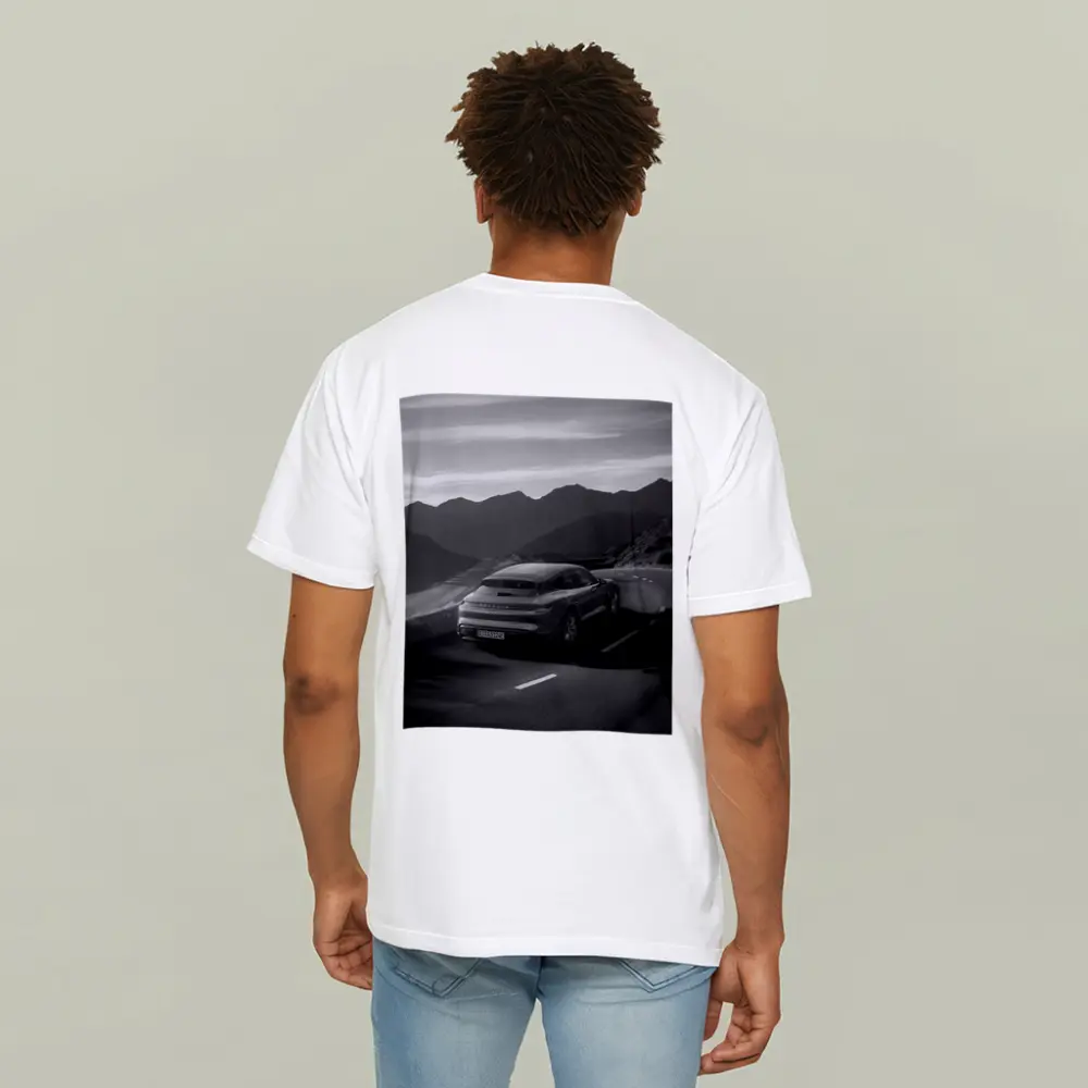 Porsche Taycan Sport Turismo Black White Road – T-Shirts