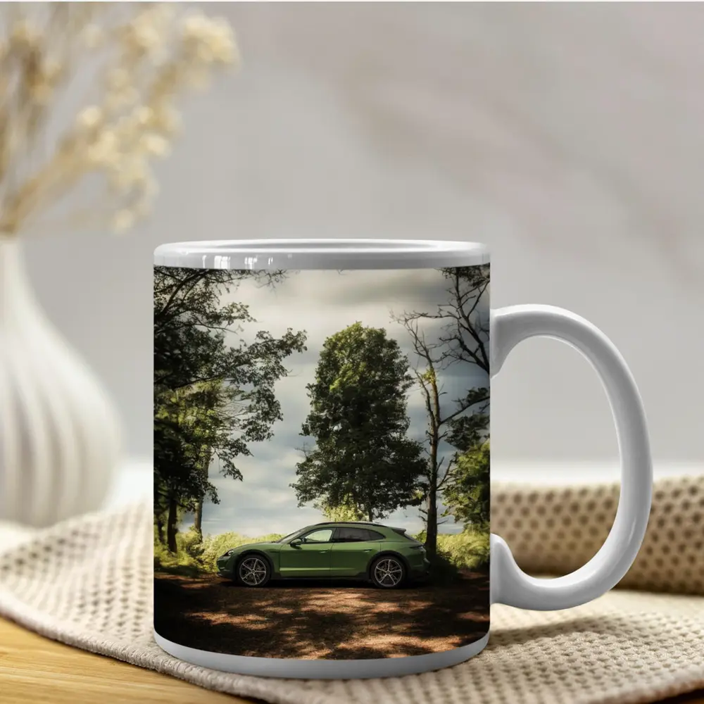 Porsche Taycan Green Forest Side Profile – Mugs