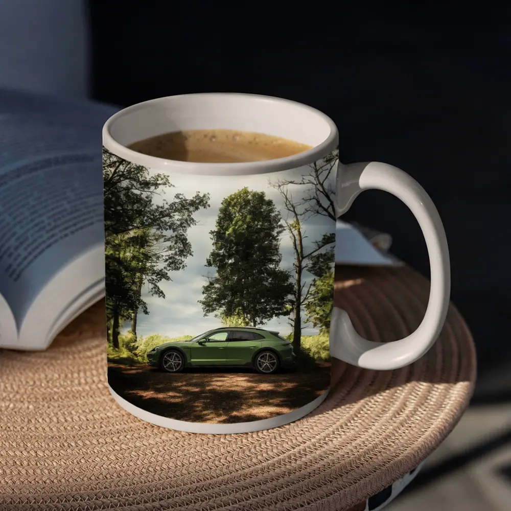 Porsche Taycan Green Forest Side Profile – Mugs