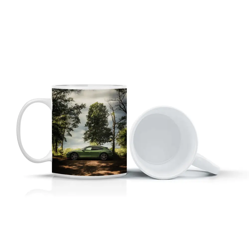 Porsche Taycan Green Forest Side Profile – Mugs