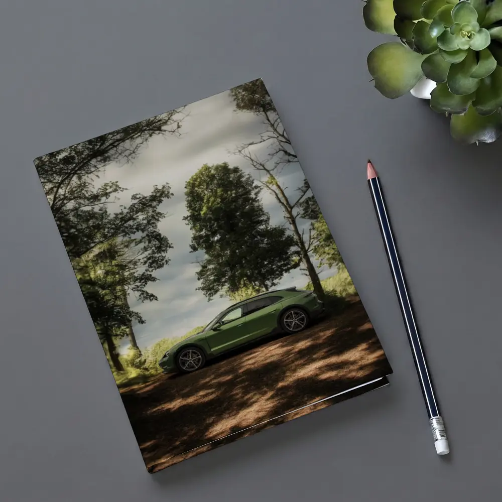 Porsche Taycan Green Forest Side Profile – Notebooks