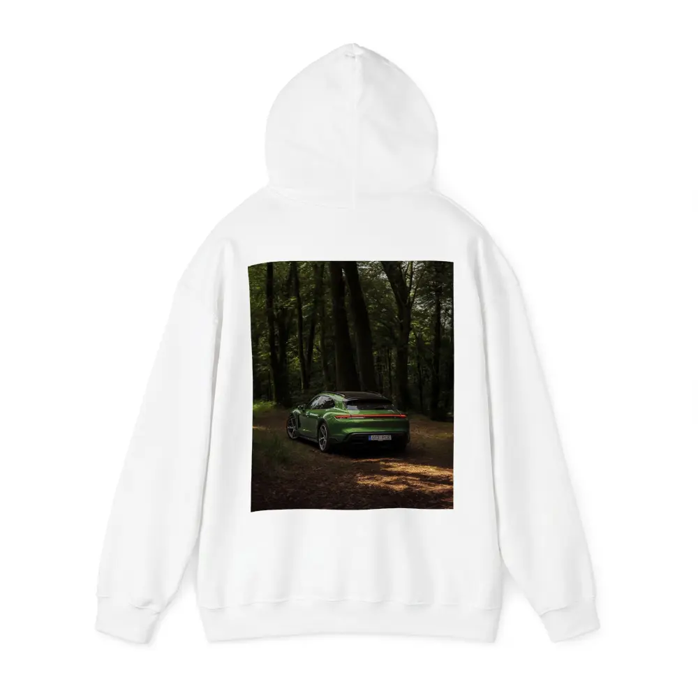 Porsche Taycan Green Forest Road Shot – Hoodies