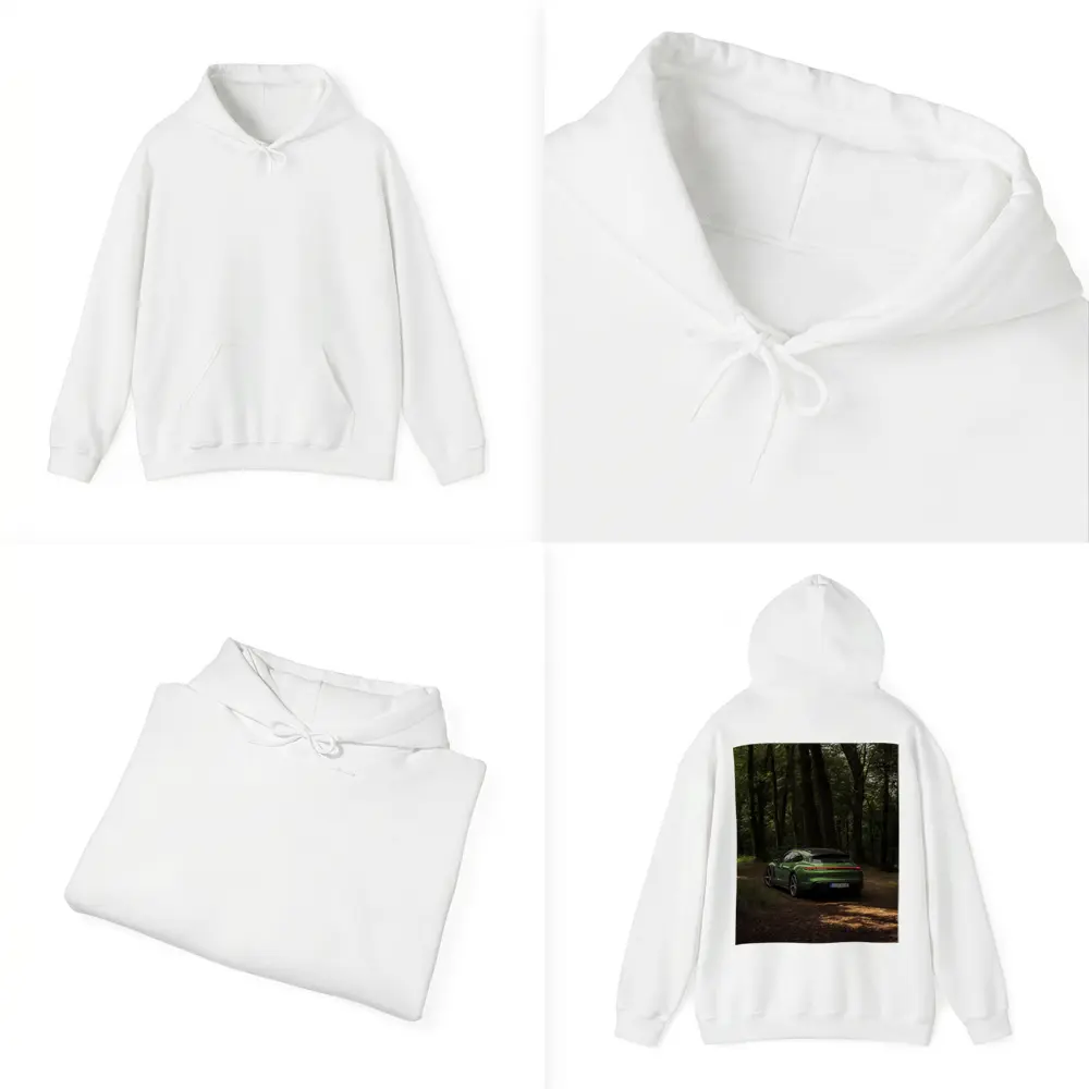 Porsche Taycan Green Forest Road Shot – Hoodies