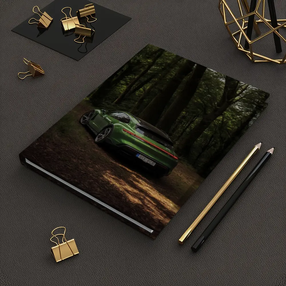 Porsche Taycan Green Forest Road Shot – Notebooks