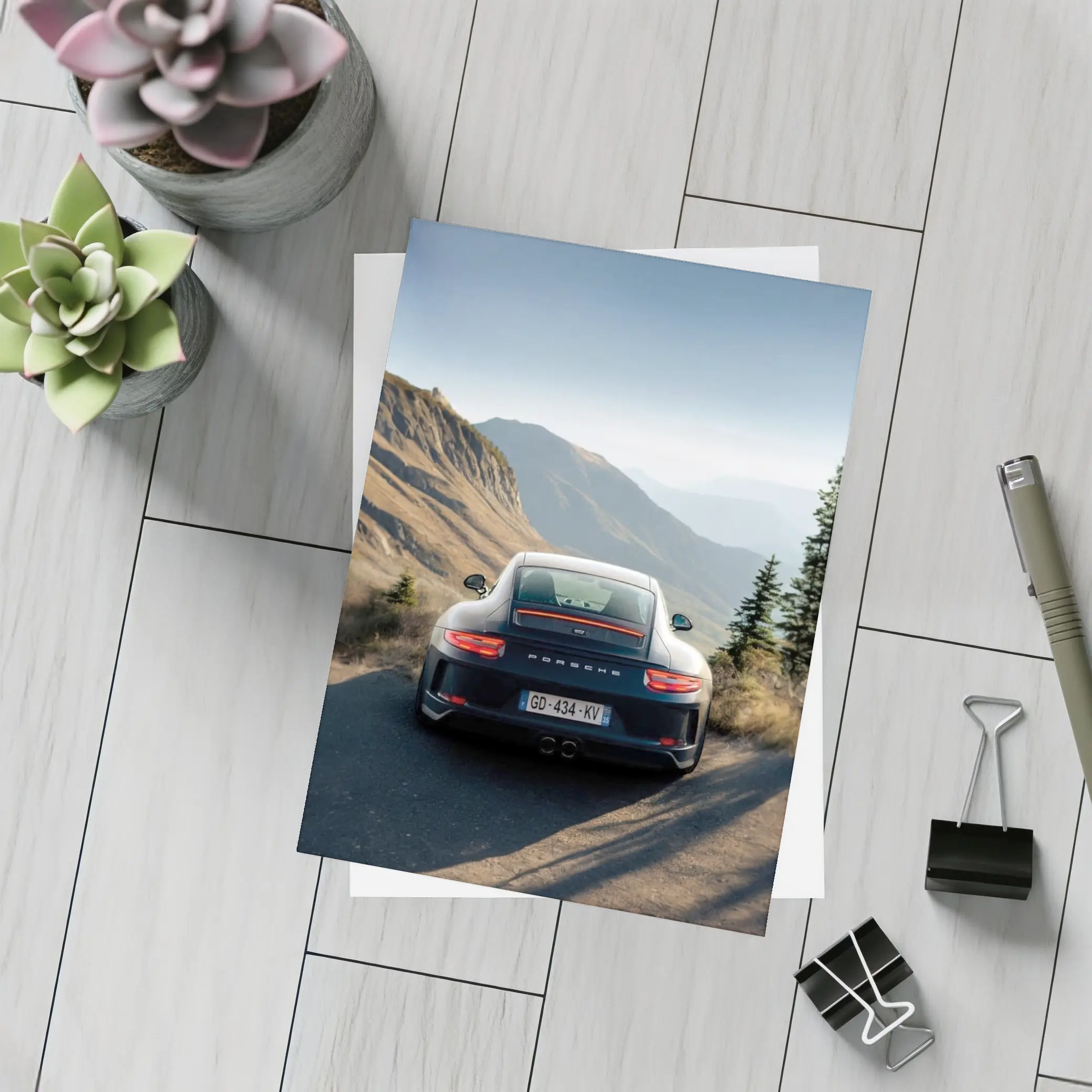 Porsche 911 GT3 Mountain Road Rear View – Postcards