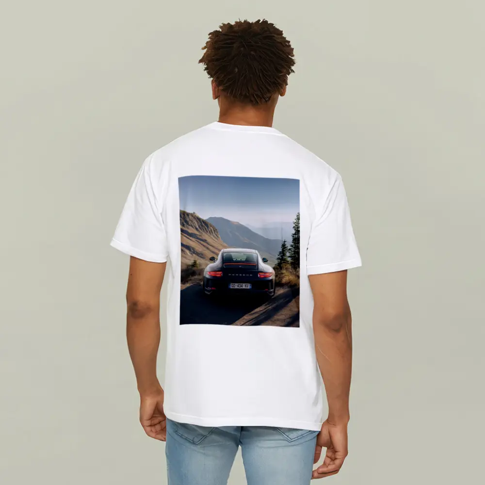 Porsche 911 GT3 Mountain Road Rear View – T-Shirts