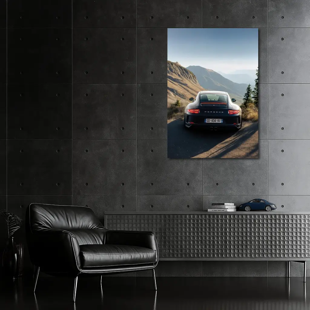 Porsche 911 GT3 Mountain Road Rear View – Wall Art